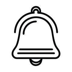 Poster - Simple line art illustration of a black bell. Vector illustration