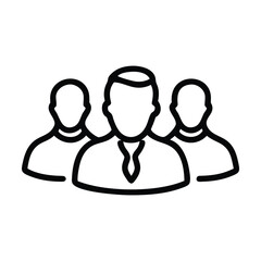 Wall Mural - simple line drawing of three people. vector illustration