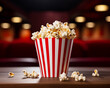 © tohceenilas - A delicious bucket of popcorn awaits in a cozy cinema setting, perfect for movie nights and snack time.