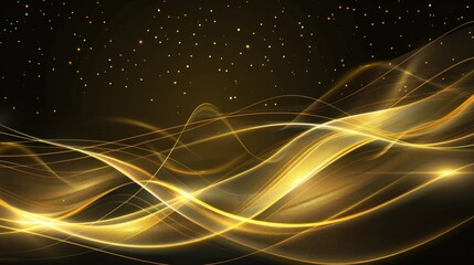 Wall Mural - Abstract Golden Waves Background