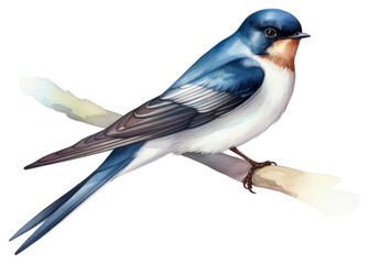 Canvas Print - PNG Swallow animal bird white background.