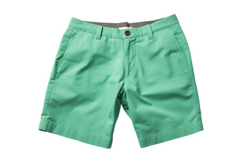 A Pair of Crisp Green Shorts Ready for Summer Fun on a White or Clear Surface PNG Transparent Background