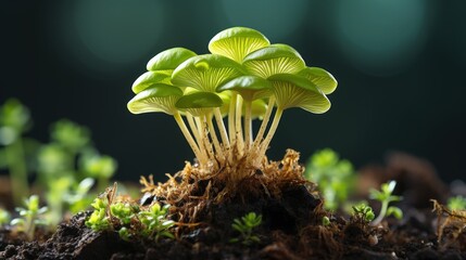 Poster - Mushrooms Growing in Soil