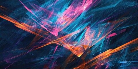 Wall Mural - Abstract background with blue, orange, and pink streaks.