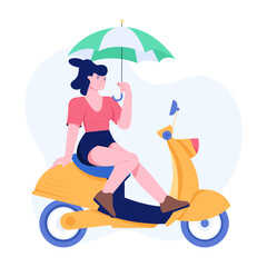 Sticker - Character based flat illustration of vehicle insurance 