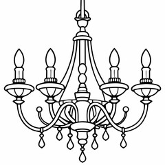 Wall Mural - chandelier french vector illustration 