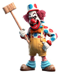 Poster - PNG Clown cartoon hammer representation.