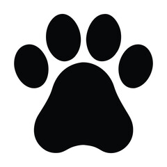 Wall Mural - black and white paw print illustration. vector illustration