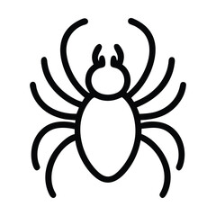 Wall Mural - simple line drawing of a spider with eight legs. vector illustration