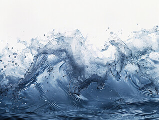 Poster - Dynamic Ocean Waves Crashing Against Each Other Under Bright Sky During Daytime