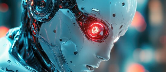 Poster - Futuristic 3D Rendering of Advanced Robot Technology Exploring Artificial Intelligence and Machine Learning Concepts for Future Human Life Global Advances in Bionic Robotics Research