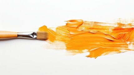 Orange Paint Brush Stroke