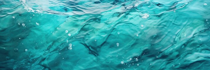 blue water surface with ripples and waves background top view textured banner