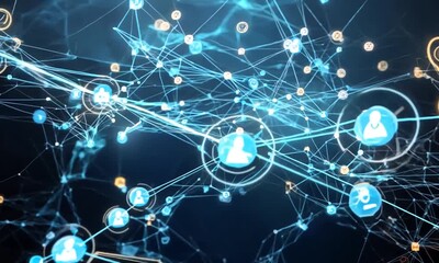 Poster - Abstract Digital Network Connection
