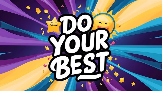 Do Your Best colorful background and text (T-shirt Design Motivational Quote, Illustration ,Typography)