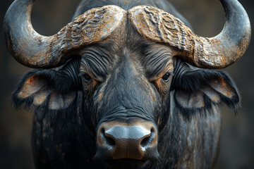 Poster - A magnificent African buffalo standing tall, feeling powerful and at ease,