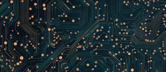 Poster - Seamless Circuit Board Pattern High Tech Electronic Background Texture