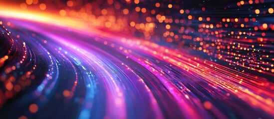 Poster - Vibrant data streams flowing within a modern data center