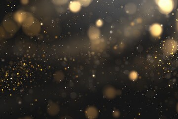 Wall Mural - Abstract Dark Background with Golden Glittering Particles for Festive Celebrations