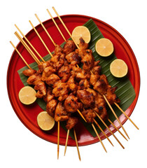 Sticker - PNG Satay plate food meal.