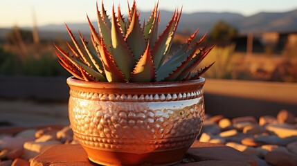 Sticker - aloe bush in a clay pot  