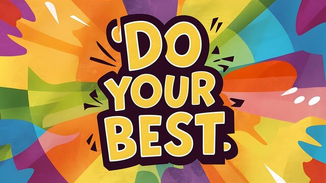 Do Your Best colorful background and text (T-shirt Design Motivational Quote, Illustration ,Typography)