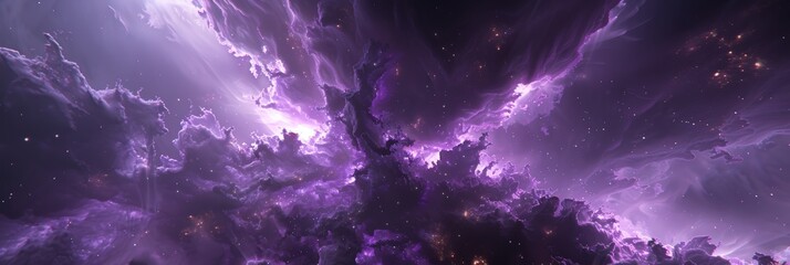 purple nebula clouds and stars a journey through the cosmos. space exploration, purple universe