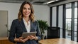 © Muhammad - Professional Woman Holding Tablet in Meeting Room