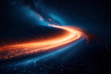 Poster - Futuristic Light Trails in a Starry Night Sky