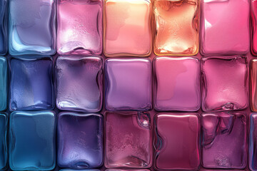 Poster - Abstract Geometric Pattern with Pink, Blue, and Purple Tiles,