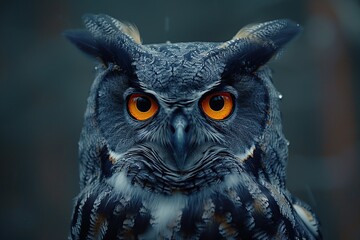 Wall Mural - Intense Gaze of an Owl