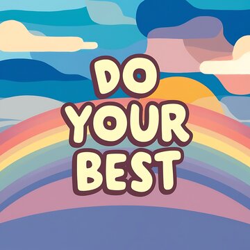 Do Your Best colorful background and text (T-shirt Design Motivational Quote, Illustration ,Typography)