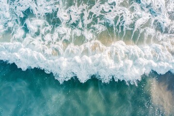 Wall Mural - ocean waves breaking on the shoreline