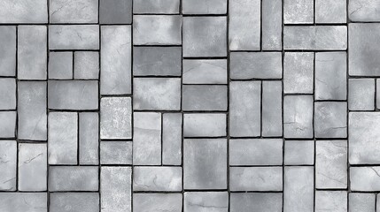 Poster - Gray tile cemented concrete masonry seamless texture top view background