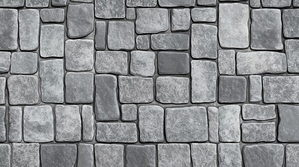 Poster - Gray stone tile masonry seamless texture top view background