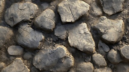 Poster - Stone rock gray material ground pattern texture. Sidewalk stone material ground