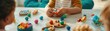© IYearDesign - Child with Autism participating in occupational therapy, therapist support, sensory play, developmental activities, inclusive environment, focused progress