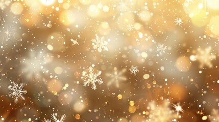 Poster - Golden Snowflake Festive Background