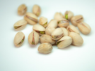 pistachios on a white background