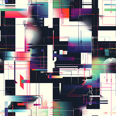 Aufkleber - Abstract geometric pattern forming complex futuristic structure