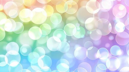 Sticker - Abstract Pastel Bokeh Background with Soft Light and Colorful Circles