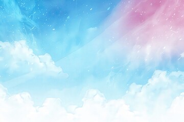 Sticker - Abstract Pastel Bokeh Background with Soft Light and Dreamy Clouds Illustration in Blue and Pink Hues