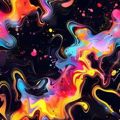 Aufkleber - Abstract colorful swirls pattern forming a psychedelic background