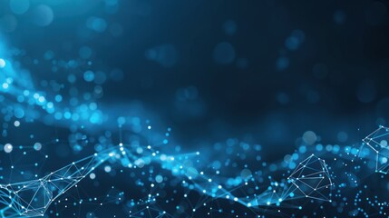 abstract blue network with glowing points
