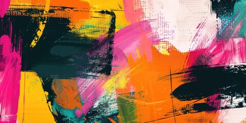 Sticker - Abstract painting in bright colors.