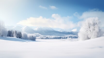 Wall Mural - Winter Wonderland: Snow-Covered Mountain Landscape