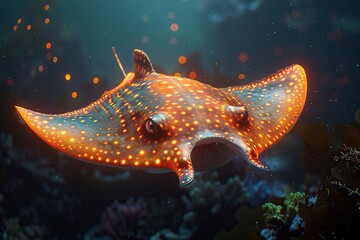 Wall Mural - A Colorful Spotted Ray