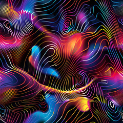 Aufkleber - Colorful abstract pattern flowing and vibrating with energy