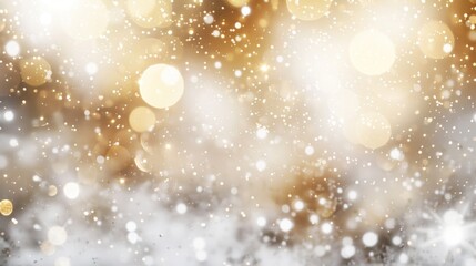 Poster - Golden Bokeh Background with Sparkling Lights