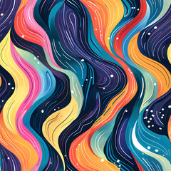 Poster - Colorful wavy stripes pattern forming abstract background